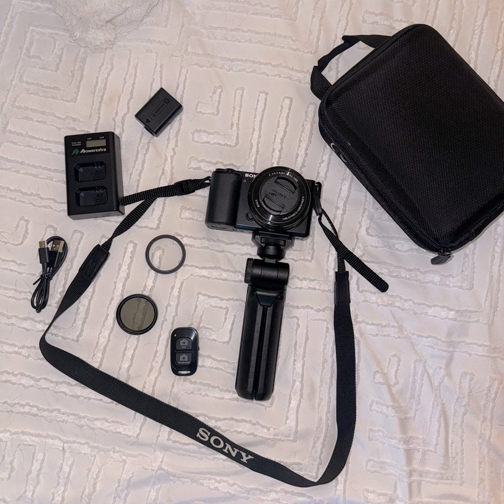 Sony Alpha ZV-E10 Mirrorless Vlog Camera Kit - Black w/ accessories included!
